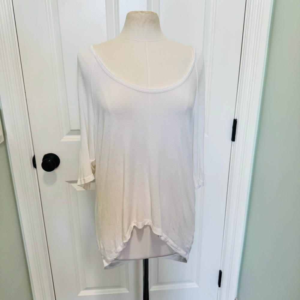Brandy Melville distressed hi low sheer soft tee